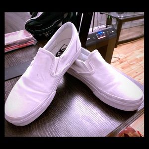 White Slip On Vans